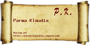 Parma Klaudia névjegykártya